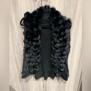 Rabbit fur sweater vest